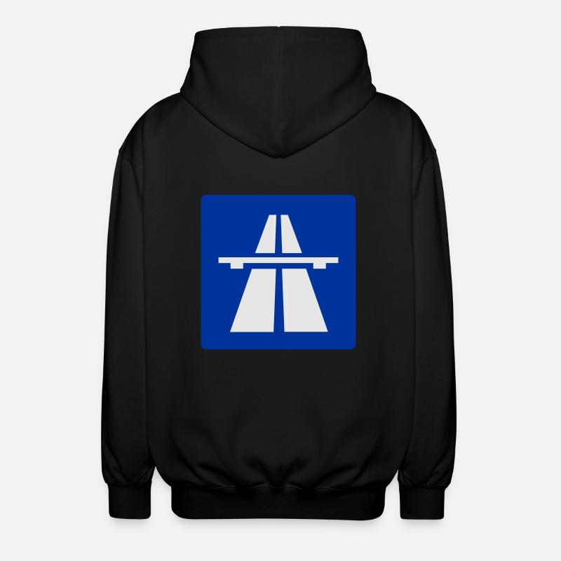 Autobahn Schild - Unisex Kapuzenjacke - Schwarz