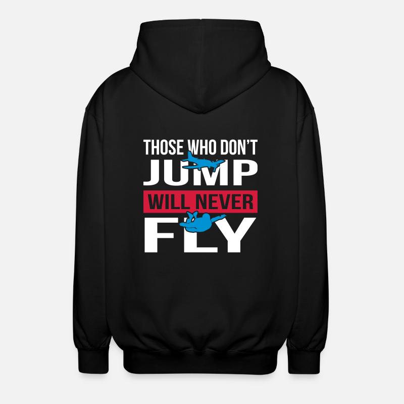 Will Never Fly Skydive - Unisex Kapuzenjacke - Schwarz
