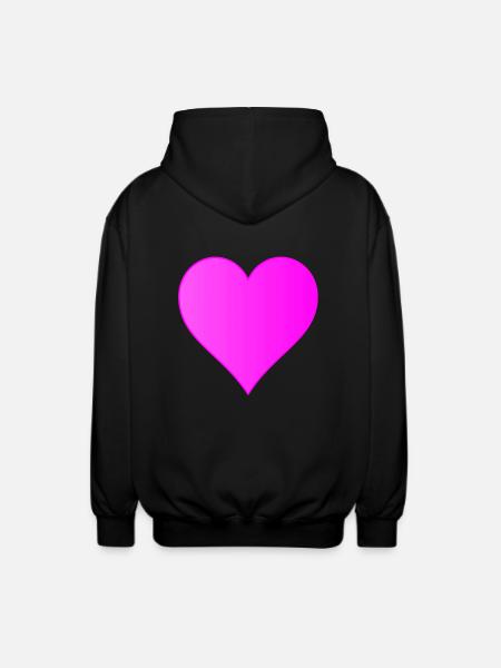 Pink Heart - pinkes Herz - Unisex Hooded Jacket - black