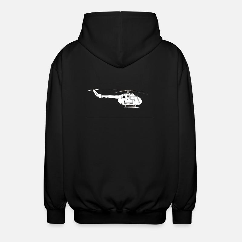 Bo105 Seite - Unisex Kapuzenjacke - Schwarz