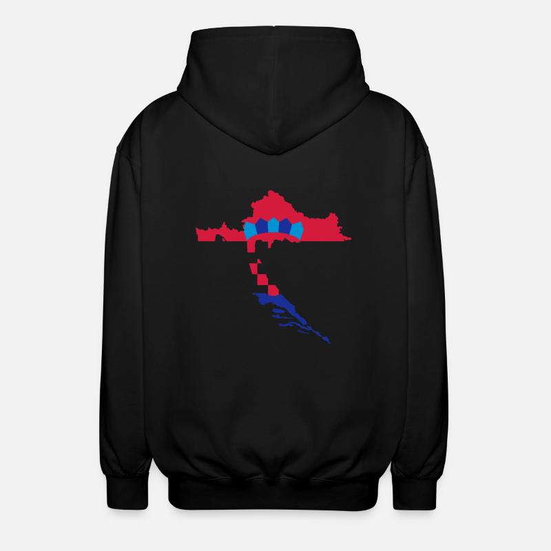 Croatie - Veste à capuche unisexe - noir