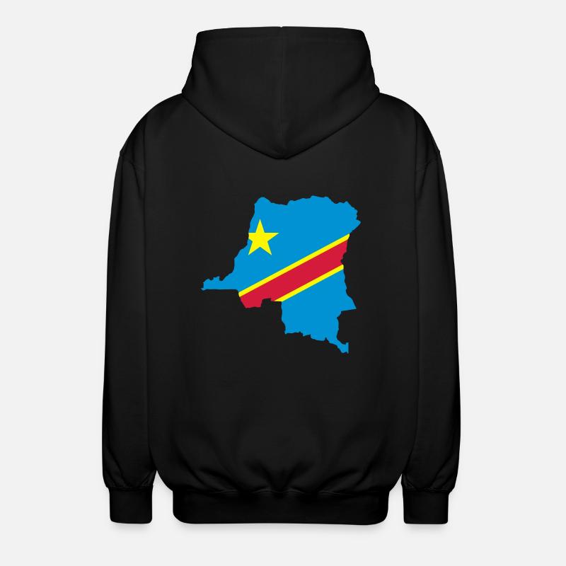 Kongo Map - Unisex Kapuzenjacke - Schwarz