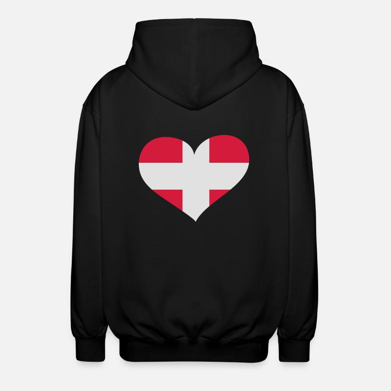 Dänemark Herz; Heart Denmark - Veste à capuche unisexe - noir