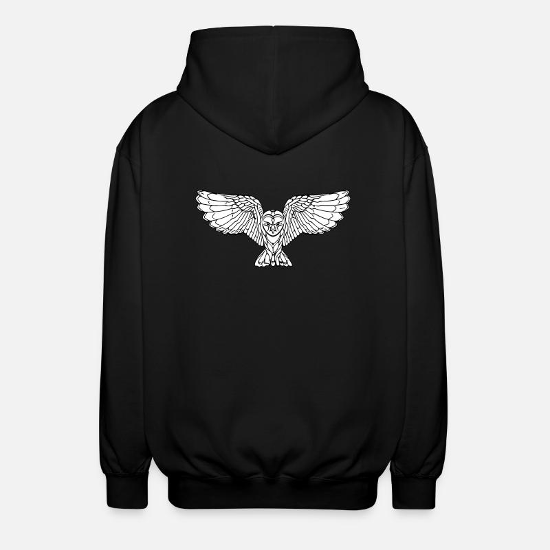 Elegante fliegende Eule - Unisex Kapuzenjacke - Schwarz
