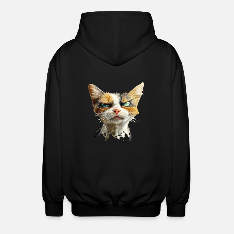 Crumpy Cat - Unisex Kapuzenjacke - Schwarz