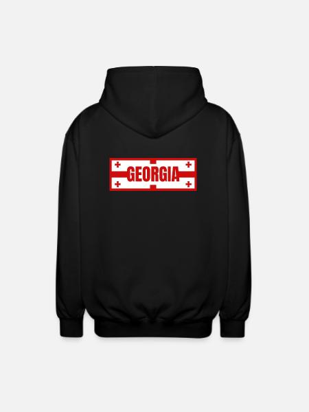 Georgian Flag Design - Unisex Hooded Jacket - black