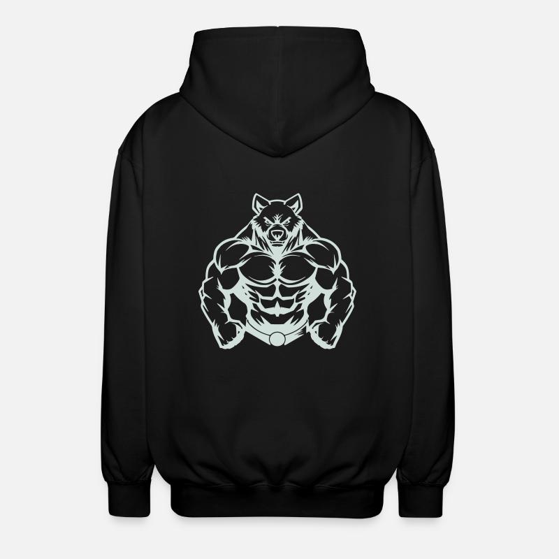 Bear Comic - Unisex Hooded Jacket - black
