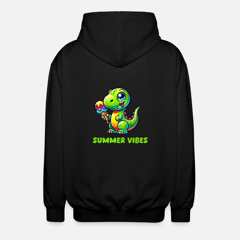 dino comic eis - Unisex Kapuzenjacke - Schwarz