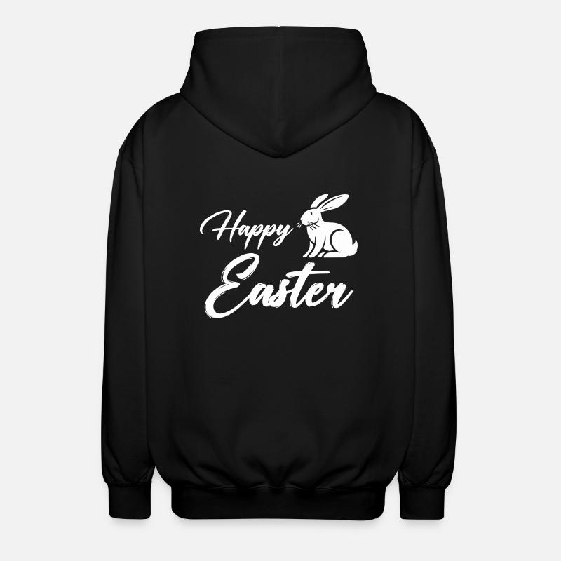 Lapin Joyeuses Pâques - Veste à capuche unisexe - noir