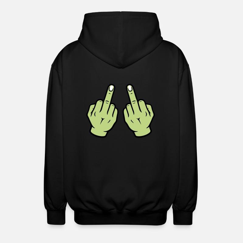 Mittelfinger Hand - Unisex Kapuzenjacke - Schwarz