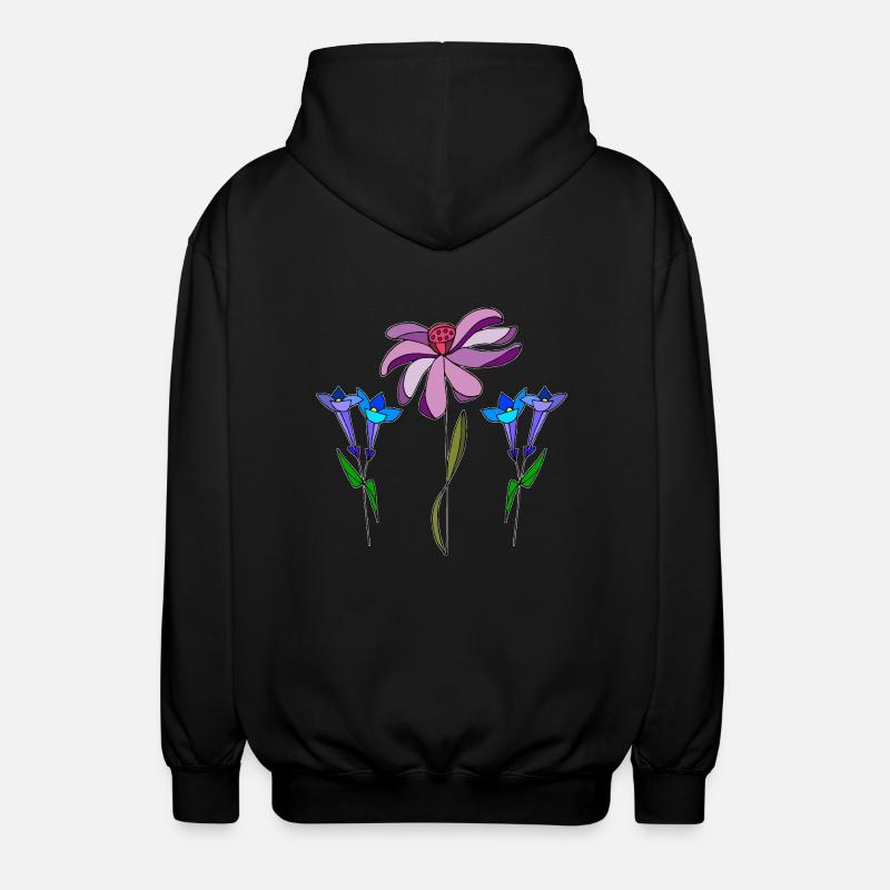 Blumen - Unisex Kapuzenjacke - Schwarz