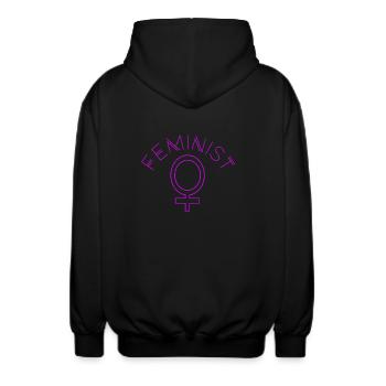 Feminist - Unisex Kapuzenjacke - Schwarz - Hinten - AI Model Male 185 light (185cm)