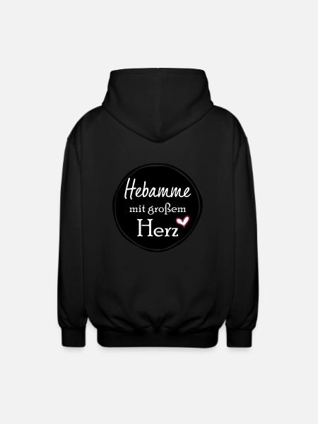 Hebamme mit großem Herz - Unisex Kapuzenjacke - Schwarz