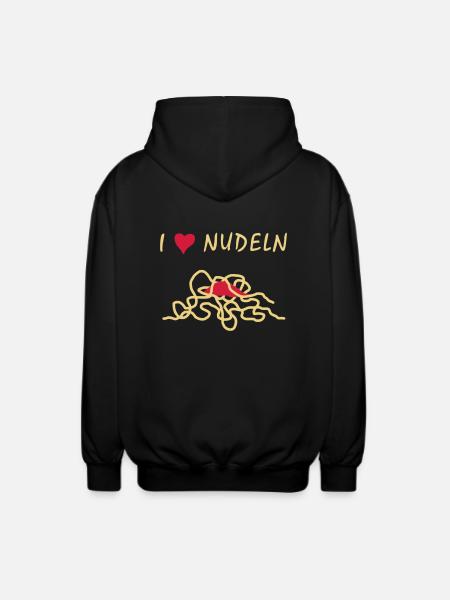 I Love Nudeln - V2 - Unisex Kapuzenjacke - Schwarz
