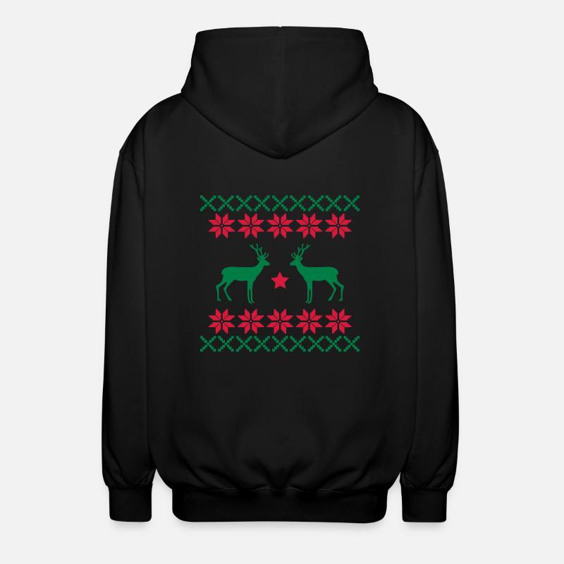 reh_norwegen_muster2 - Unisex Hooded Jacket - black