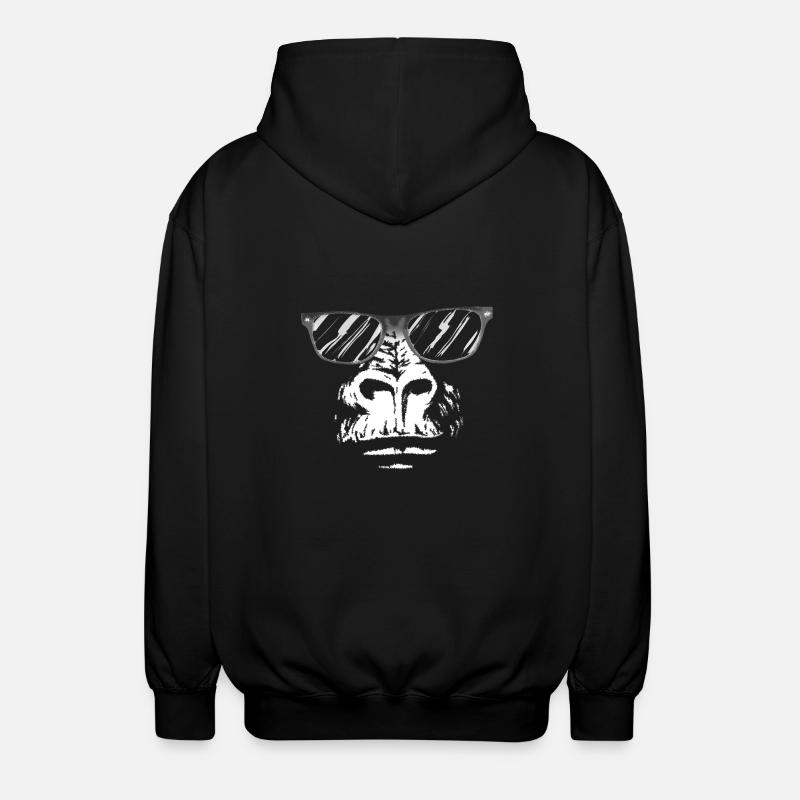 Gorilla nerd - Unisex Hooded Jacket - black