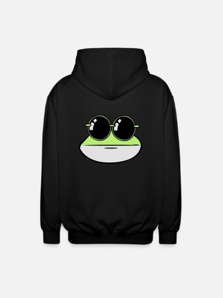 Frog funny sunglasses - Unisex Hooded Jacket - black