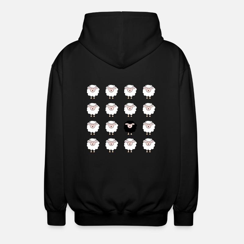 Sheep - Unisex Hooded Jacket - black