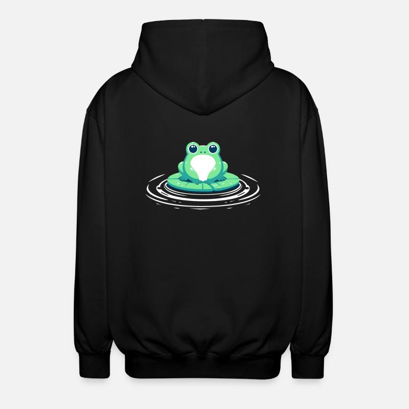 Grenouille sur nénuphar - Veste à capuche unisexe - noir