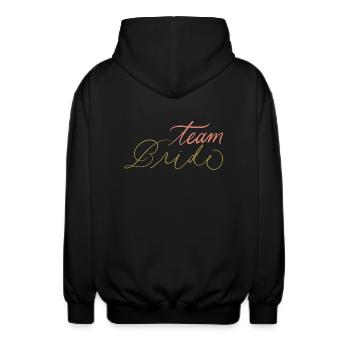 Junggesellenabschied Braut Dusche Team Braut Zu Werden - Unisex Kapuzenjacke - Schwarz - Hinten - AI Model Male 185 light (185cm)
