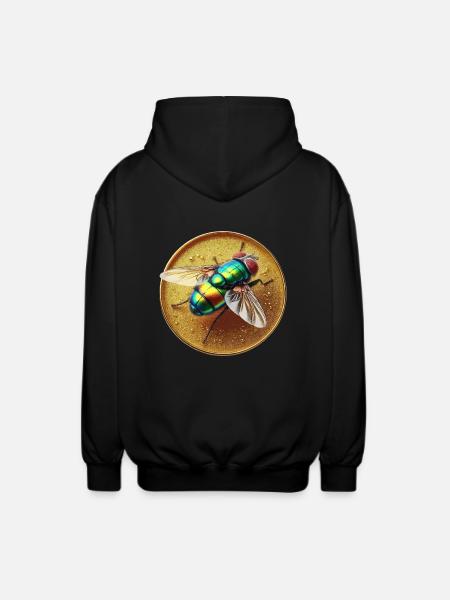 Fliege farbig - Unisex Kapuzenjacke - Schwarz