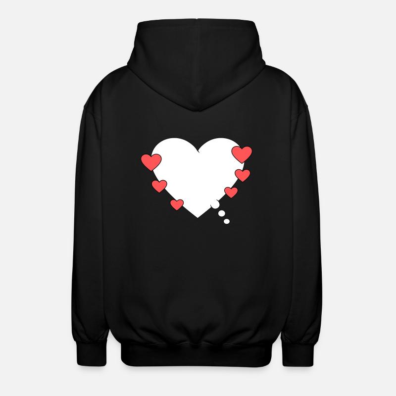 Denkblase mit Herz - Unisex Kapuzenjacke - Schwarz