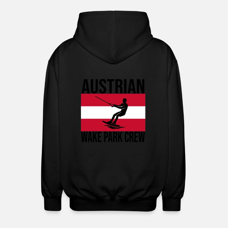 Austrian Wake Crew Wakeboard Shirt - Unisex Hooded Jacket - black