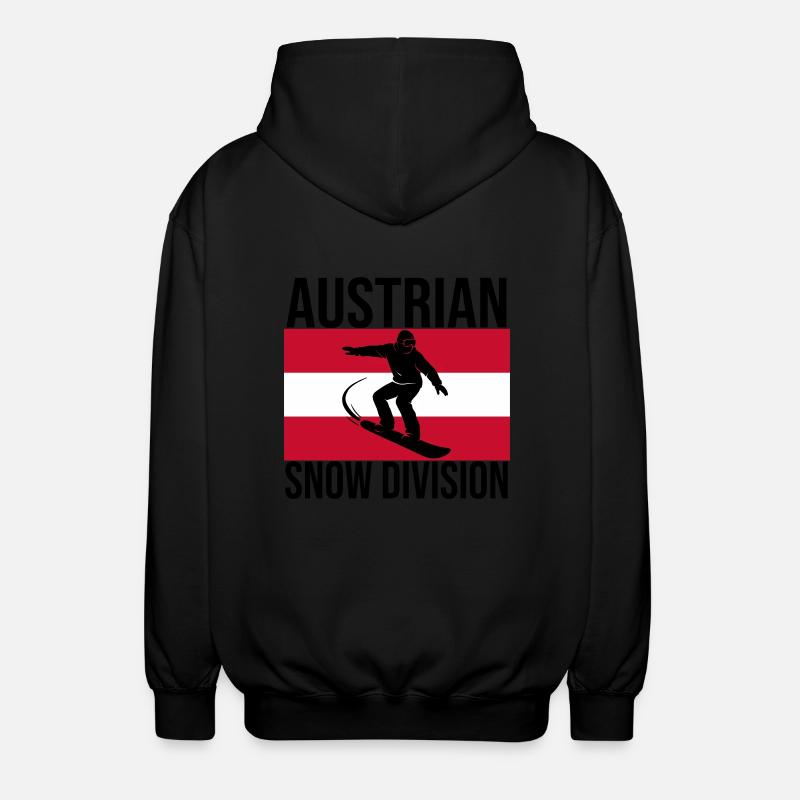 Austrian Snow Division Snowboard Tee - Unisex Kapuzenjacke - Schwarz