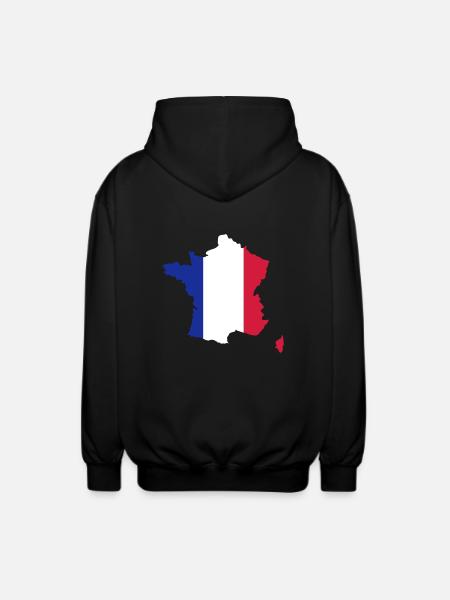 France - Unisex Kapuzenjacke - Schwarz