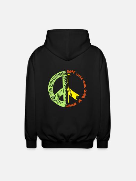 Peace - Unisex Kapuzenjacke - Schwarz