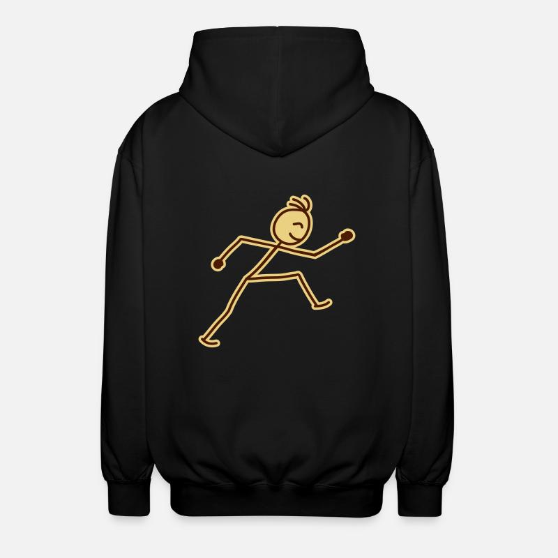 walking_stick_figure_2c - Veste à capuche unisexe - noir
