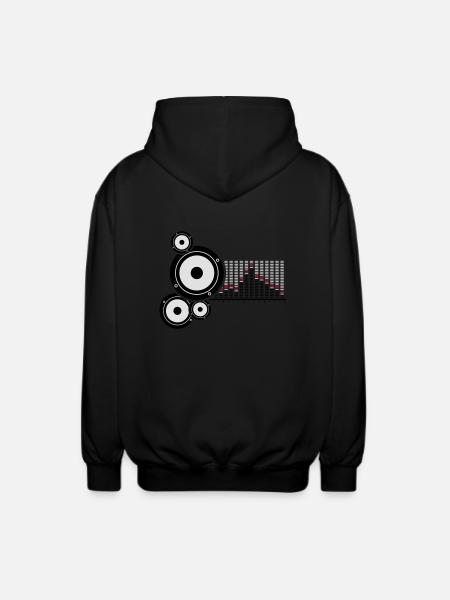 music - Unisex Hooded Jacket - black