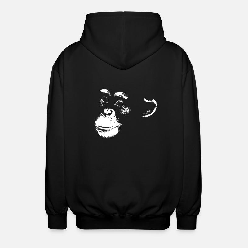 Schimpanse - Chimp - Chimpanzee - Unisex Kapuzenjacke - Schwarz
