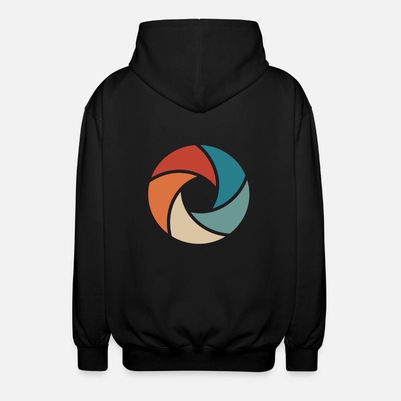 camera - Unisex Hooded Jacket - black