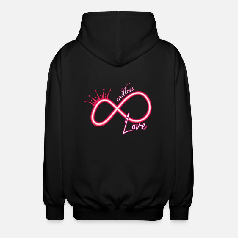 Unendlichkeitszeichen neon endless love - Unisex Kapuzenjacke - Schwarz