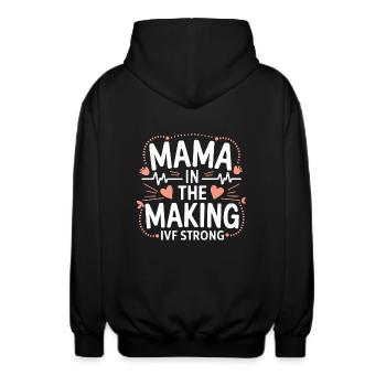 Stolze IVF-Mama in der Entstehung - Unisex Kapuzenjacke - Schwarz - Hinten - AI Model Male 185 light (185cm)