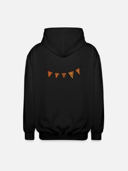 Pennant chain three-colour - Unisex Hooded Jacket - black