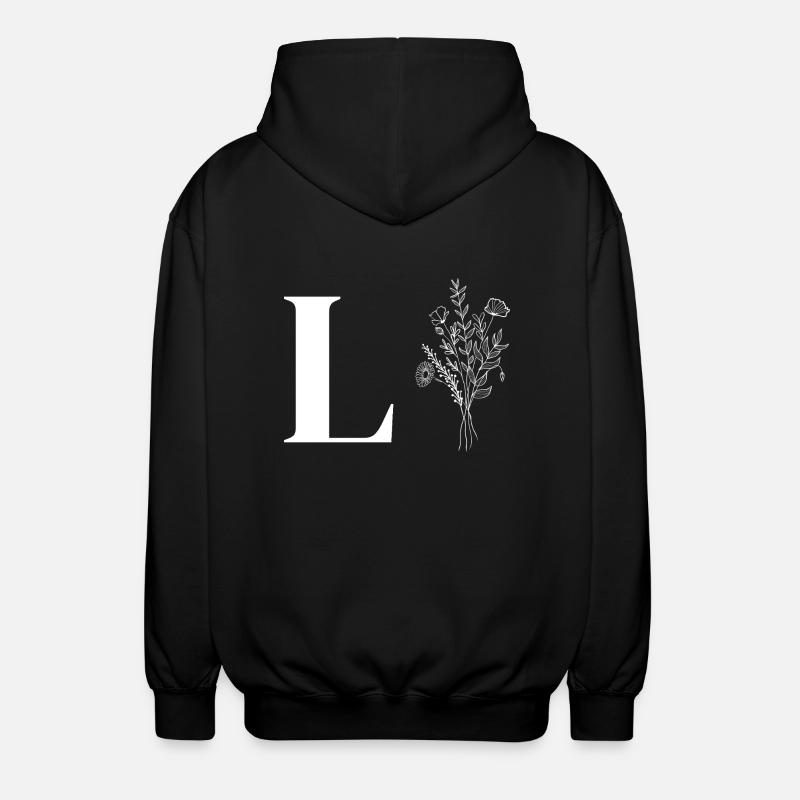 Minimalistische Blumen - Unisex Kapuzenjacke - Schwarz