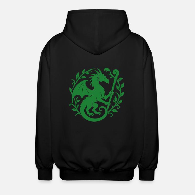 Druidendrache (hellgrün) - Unisex Kapuzenjacke - Schwarz