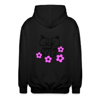 twingirls2 - Veste à capuche unisexe - noir - Dos - AI Model Male 185 light (185cm)