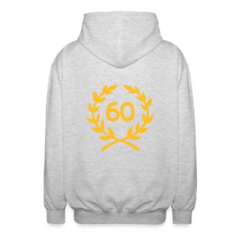 60 - Veste à capuche unisexe - gris clair chiné - Dos - AI Model Male 185 light (185cm)