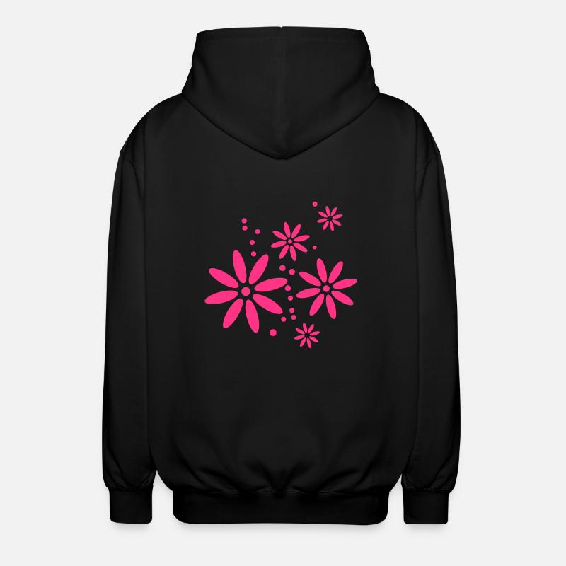 Fleur, Printemps, Été, papillon, Ranke - Veste à capuche unisexe - noir