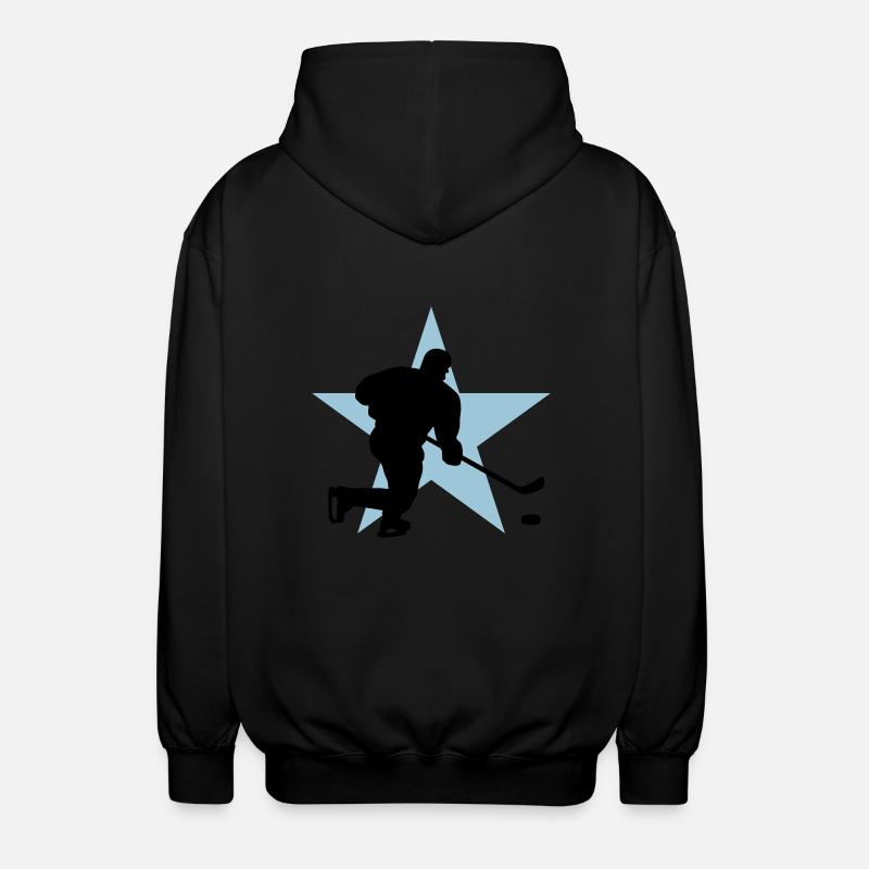 icehockey_star_c_2c - Unisex Hooded Jacket - black