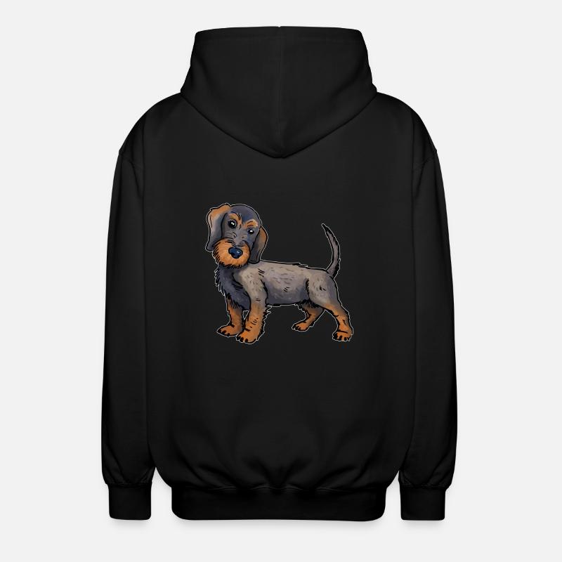 Rauhaardackel - Unisex Kapuzenjacke - Schwarz