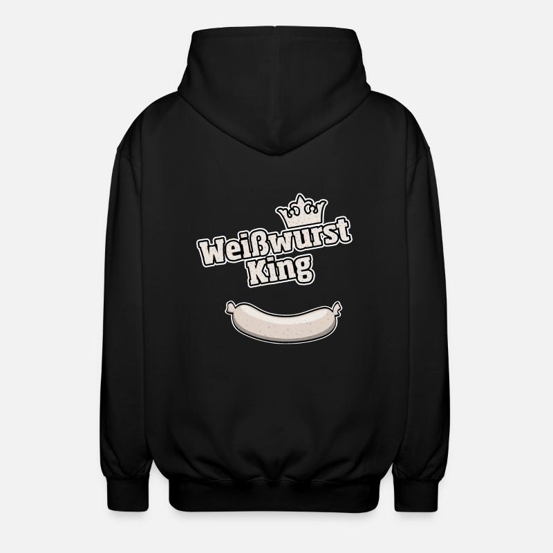 Weisswurst King Bavarian Gift - Unisex Hooded Jacket - black