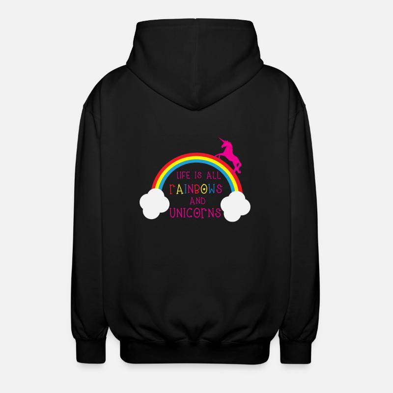 Rainbows & Unicorns - Veste à capuche unisexe - noir