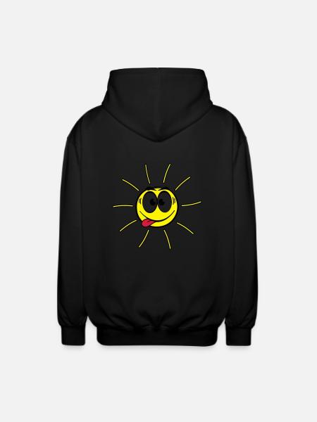 Gesicht - Sonne - Unisex Kapuzenjacke - Schwarz