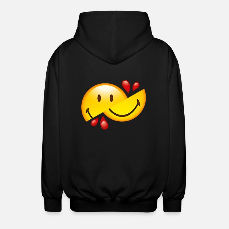 Smiley Glossy Cut in Half - Veste à capuche unisexe - noir