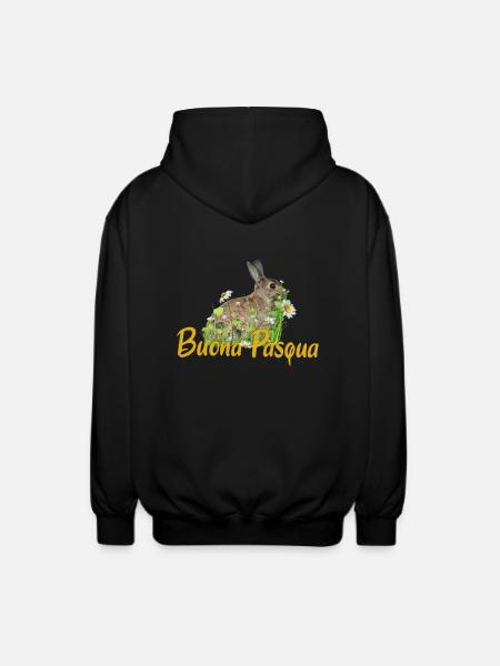 buona pasqua Happy Easter - Unisex Hooded Jacket - black
