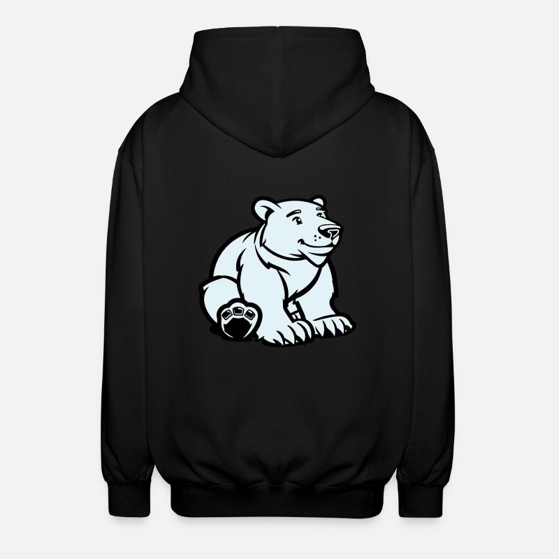eisbär tier - Unisex Kapuzenjacke - Schwarz